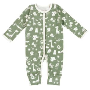 Alvi® Pyjama Granite Animals granitgrün/weiß