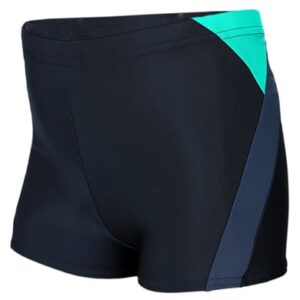 Aquarti Jungen Badehose Gestreift mit Motiven grün/grau