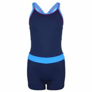 Aquarti Mädchen Badeanzug mit Bein Racerback blau