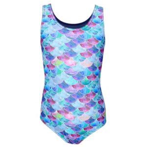 Aquarti Mädchen Badeanzug mit Ringerrücken Print lila