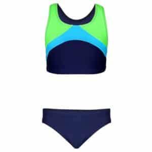 Aquarti Mädchen Sport Bikini Racerback Bustier & Bikinislip grün/blau