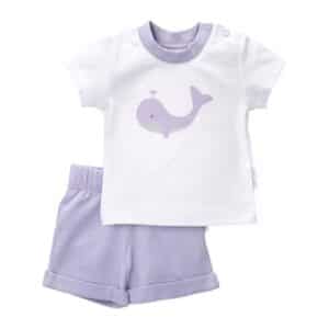 Baby Sweets 2tlg Set Shirt + Hose Baby Wal weiß lavendel