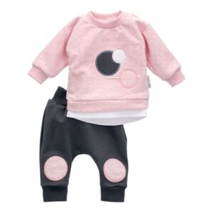 Baby Sweets 2tlg Set Shirt + Hose Lieblingsstücke dunkelgrau rosa