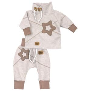 Baby Sweets 2tlg Set Shirt + Hose Patchwork Sterne beige