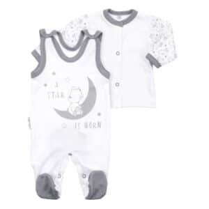 Baby Sweets 2tlg Set Strampler + Shirt A star is born weiß grau