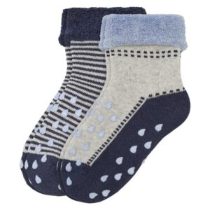 Camano Socken Baby Crawling ABS 2er-Pack blue