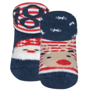 Ewers Babysocken 2er-Pack Rentier/Weihnachtsmann tinte