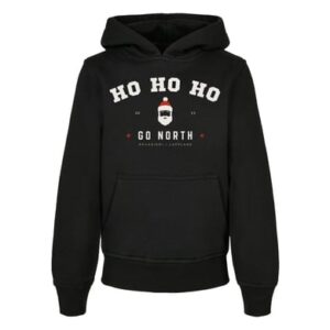 F4NT4STIC Basic Kids Hoodie Ho Ho Ho Santa Claus Weihnachten schwarz