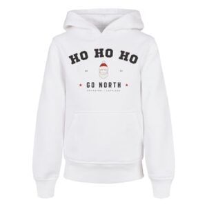 F4NT4STIC Basic Kids Hoodie Ho Ho Ho Santa Claus Weihnachten weiß