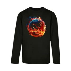 F4NT4STIC Longsleeve Shirt Basketball on fire schwarz