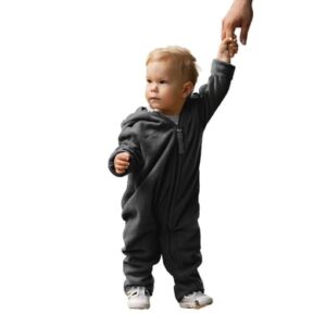 Hoppediz Overall Fleece-Overall mit Umschlagbündchen anthrazit 