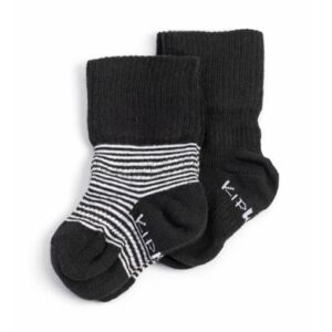 KipKep Stay-On Socken 2er-Pack Black-n-White Striped