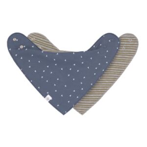 LÄSSIG Dreieckstuch Baby 2er Pack Blue Grey