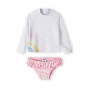 MINOTI Schwimmanzug mit UV-Schutz Weiß/Rosa