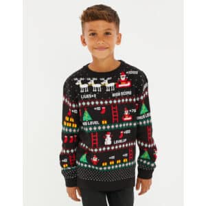 Threadboys Weihnachtspullover Xmas Jumper Level Black