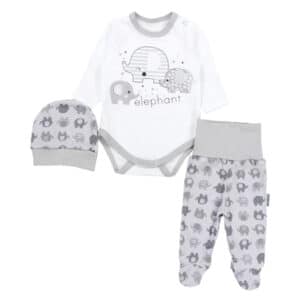 TupTam Baby Bekleidungsset Langarmbody Hose Mütze3 teilig weiß