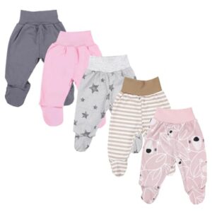 TupTam Baby Hose mit Fuß 5er Pack beige/rosa