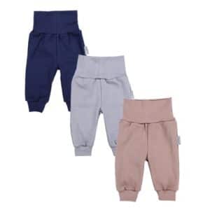 TupTam Baby Jungen Jogginghose mit Breitem Bund 3er Pack grau/beige