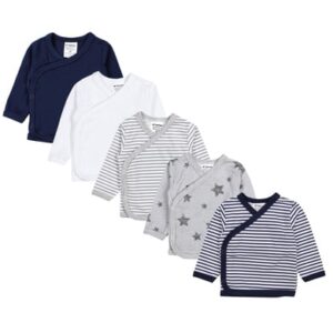 TupTam Baby Jungen Langarm Wickelshirt 5er Set dunkelblau