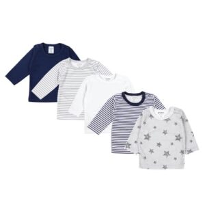 TupTam Baby Jungen Langarmshirt 5er Set grau