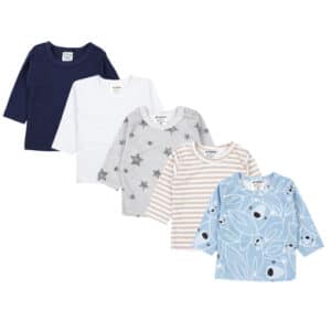 TupTam Baby Jungen Langarmshirt 5er Set grau/beige