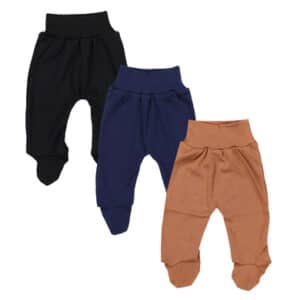 TupTam Baby Jungen Strampelhose mit Fuß 3er Pack braun/schwarz