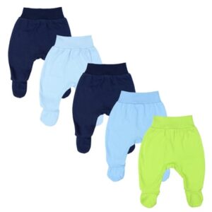 TupTam Baby Jungen Strampelhose mit Fuß 5er Pack blau