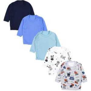 TupTam Baby Jungen Wickelshirt Langarm 5er Set blau/grau