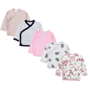 TupTam Baby Mädchen Langarm Wickelshirt 5er Set beige/grau