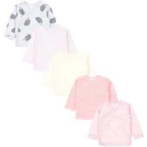 TupTam Baby Mädchen Langarm Wickelshirt 5er Set rosa Modell 1