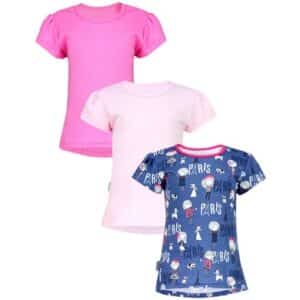 TupTam Baby Mädchen Sommer Kurzarm Shirt 3er Pack rosa-kombi