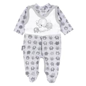 TupTam Baby Unisex Strampler-Set mit Aufdruck Spruch 2-tlg grau/weiß