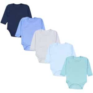 TupTam Jungen Baby Body Langarm 5er Pack blau/grün