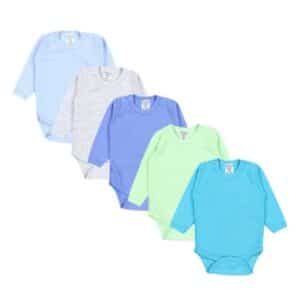 TupTam Jungen Baby Body Langarm 5er Pack grün/blau