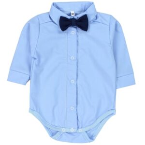 TupTam Jungen Baby Hemd-Body Langarm mit Kragen blau Modell 1