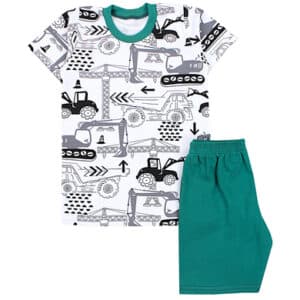 TupTam Kinder Jungen Pyjama Set Kurzarm 2-teilig Sommer grün