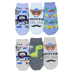 TupTam Kinder Socken Mädchen Jungen Bunt Gemustert 6er Pack grau