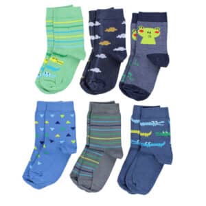 TupTam Kinder Socken Mädchen Jungen Bunt Gemustert 6er Pack grün/blau