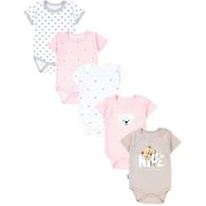 TupTam Mädchen Baby Body Kurzarm 5er Pack rosa Modell 1