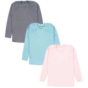 TupTam Mädchen Langarmshirt 3er Pack rosa/blau