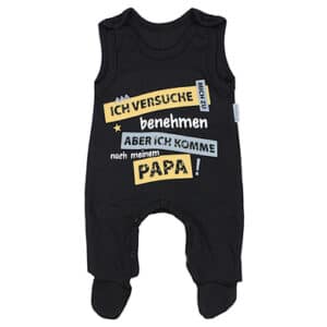 TupTam Unisex Baby Strampler mit Spruch schwarz