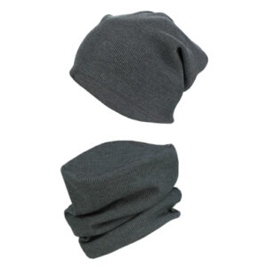 TupTam Unisex Kinder Beanie Mütze Schlauchschal Set anthrazit