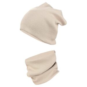 TupTam Unisex Kinder Beanie Mütze Schlauchschal Set beige