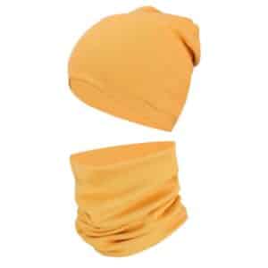 TupTam Unisex Kinder Beanie Mütze Schlauchschal Set gelb