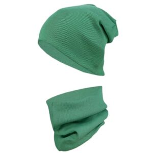 TupTam Unisex Kinder Beanie Mütze Schlauchschal Set khaki