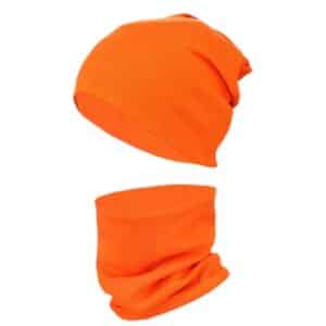 TupTam Unisex Kinder Beanie Mütze Schlauchschal Set orange