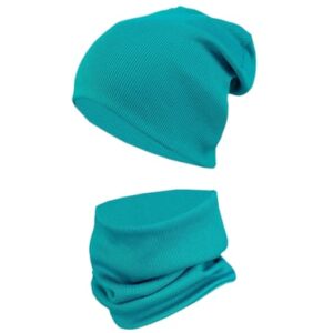 TupTam Unisex Kinder Beanie Mütze Schlauchschal Set türkis