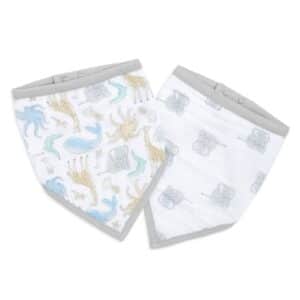 aden + anais™ essentials Baumwoll-Musselin-Bandana / Lätzchen natural history 2er Pack