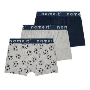 name it Boxershorts 3er Pack Football Grey Melange