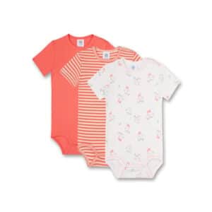 Sanetta Body 3er-Pack offwhite Ringel/Rosa